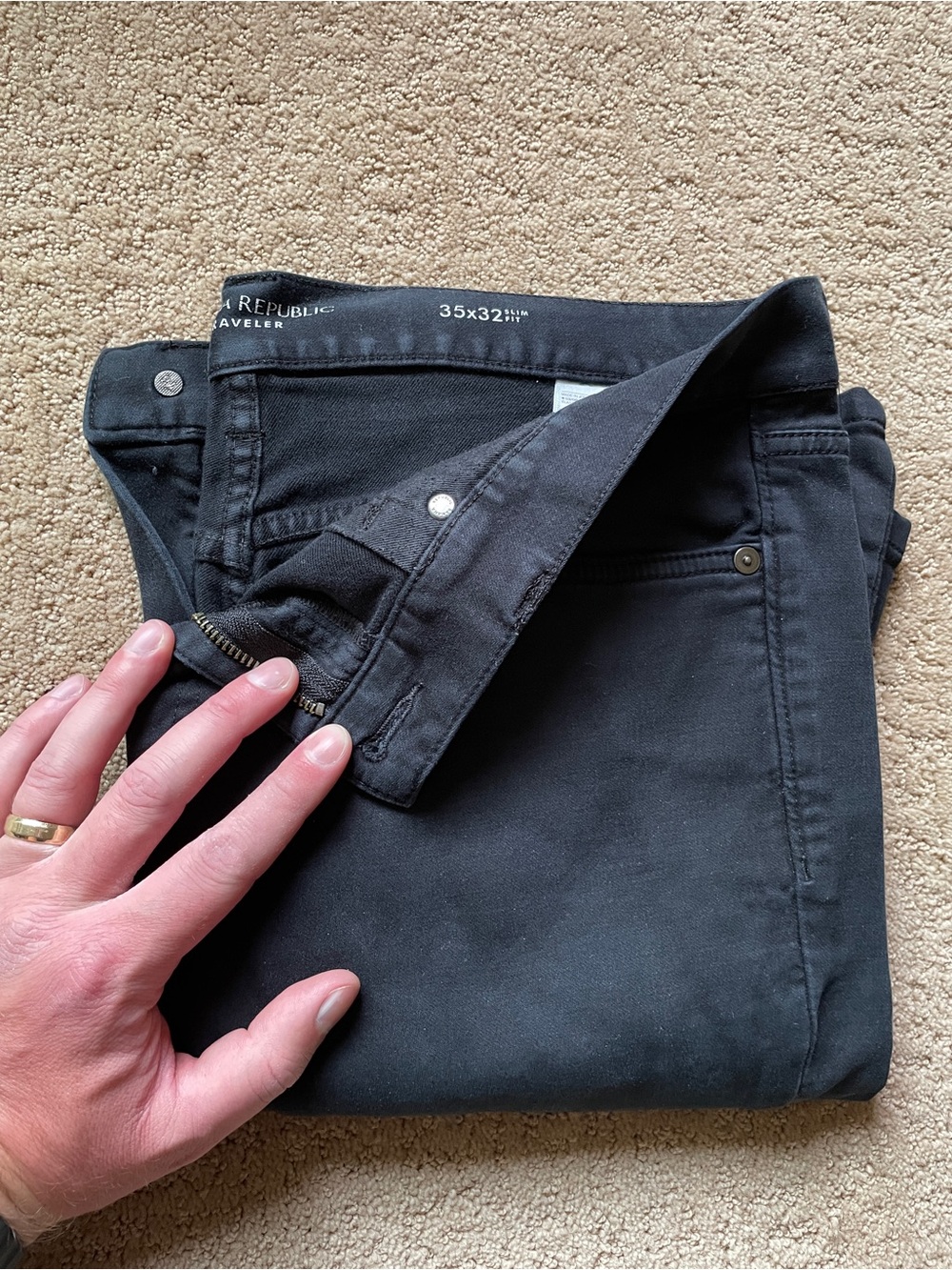 Never Worn Banana Republic Black Slim Traveler Jeans